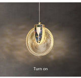 Aurelia Round Pendant Light Metal Construction Close-Up - OpalDwell