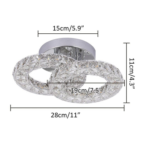 Close-up of crystal facet ceiling fixture