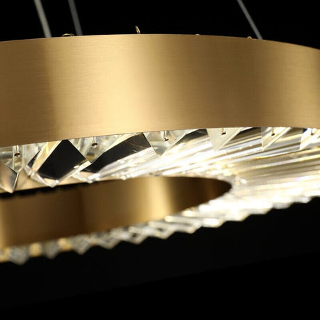 Gold trim pendant light for dining accent