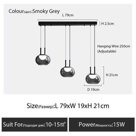 Nordic pendant chandelier with polished copper finish for living room decor