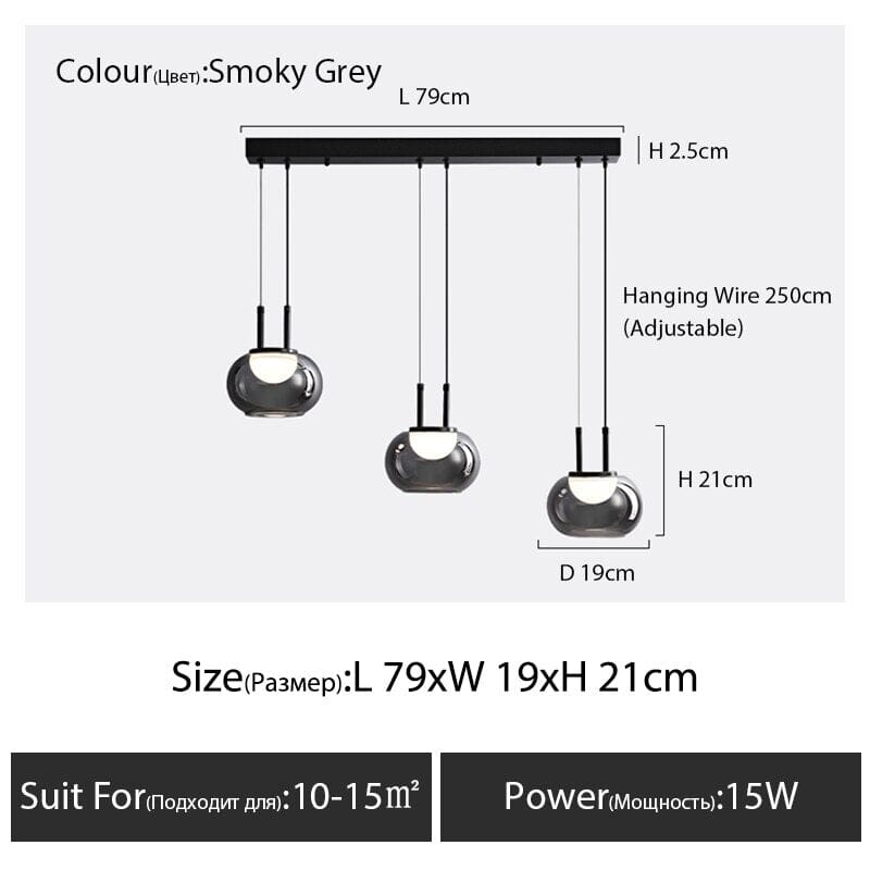 Nordic pendant chandelier with polished copper finish for living room decor
