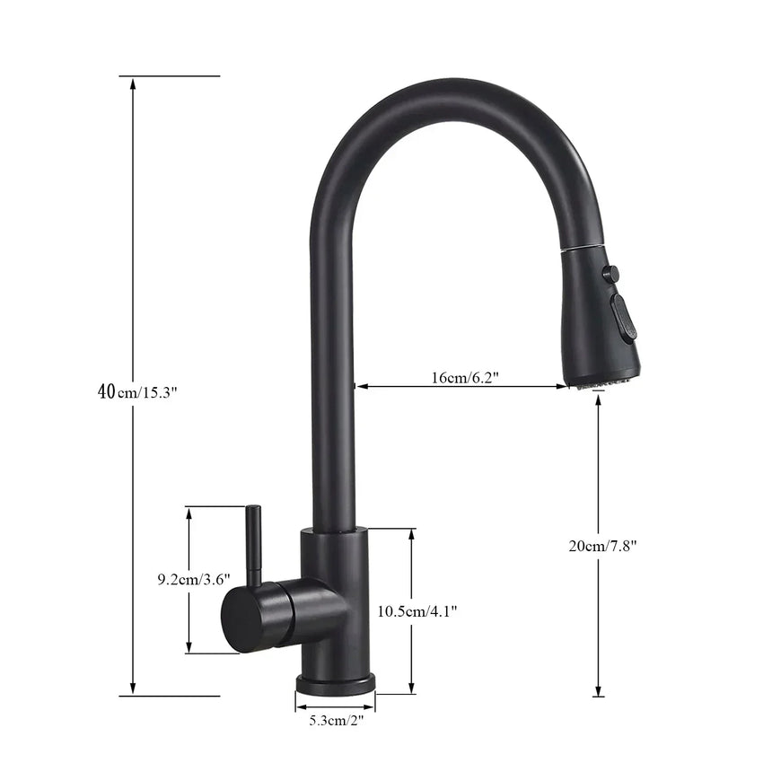 Black stainless steel tap for stylish kitchens