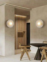 Perforated resin wall lamp for modern living room