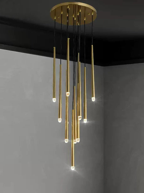 Crystal chandelier 15-head configuration view