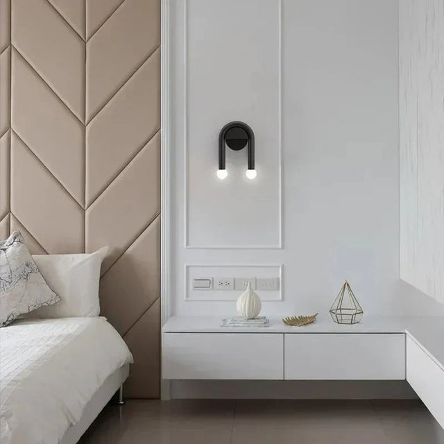 Metal wall sconce for hallway lighting