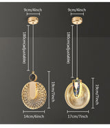 Aurelia LED Pendant Light Full Fixture Front View - OpalDwell