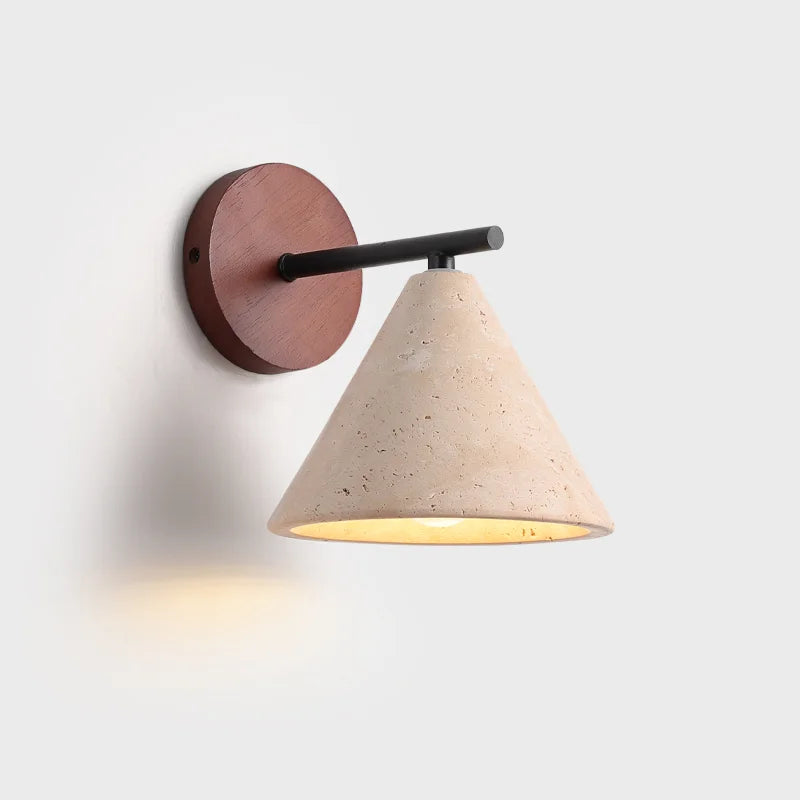 Travertine wall sconce for room accent decor