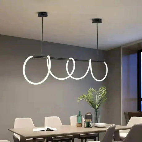 Modern LED chandelier dimmable metal finish