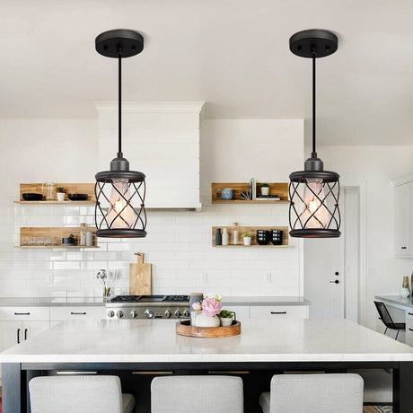 Factory Style Pendant Light with Vintage-Inspired Finish