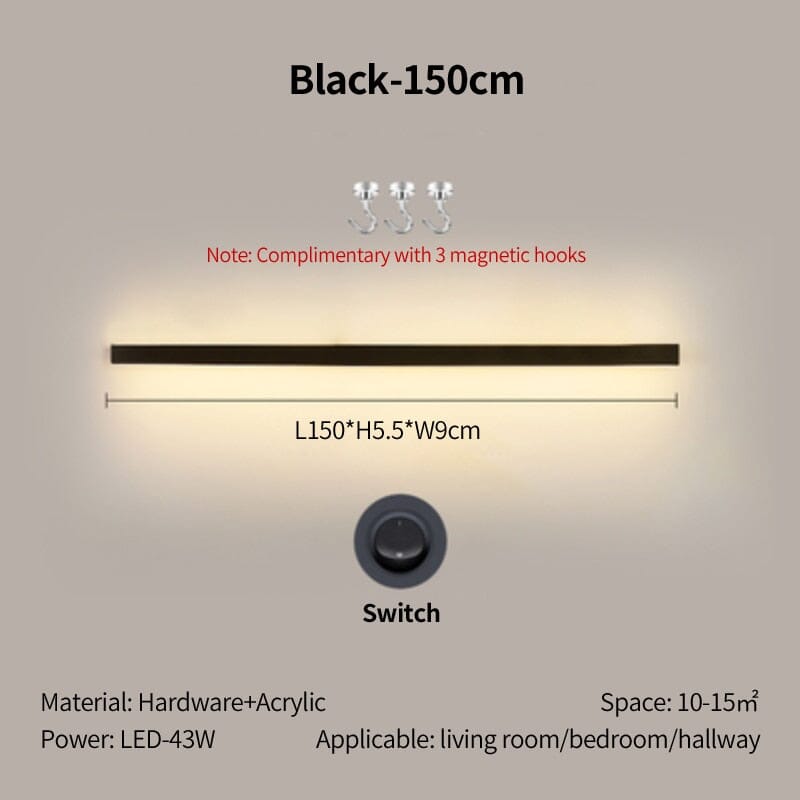 Acrylic wall lamp additional view wall-mounted installation