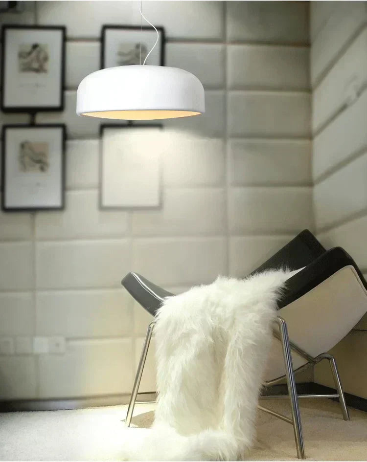 FjordLume Nordic Round Pendant Light Full Fixture View - OpalDwell