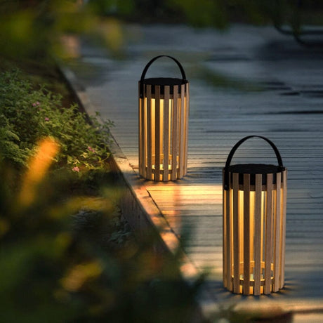 Rustic Wood Lantern for Garden Decor