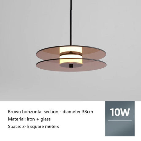 Artistic Disc Glass Pendant Light for Living Room