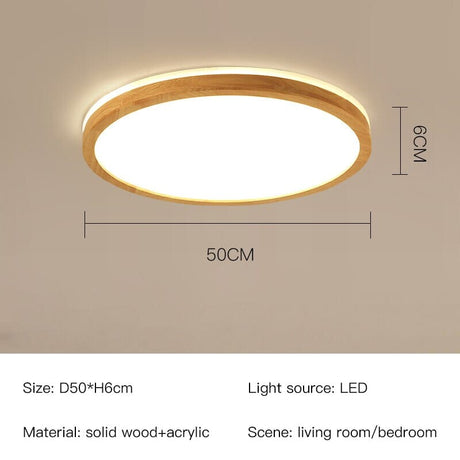Wood ceiling light Nordic-inspired design
