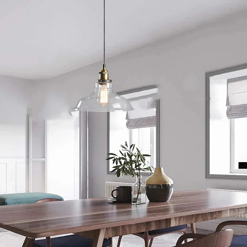 Transparent Glass Pendant Light Finish Detail