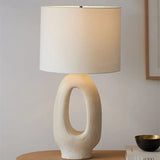 Plated finish table lamp for bedroom decor