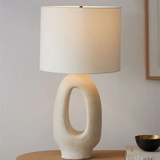 Plated finish table lamp for bedroom decor