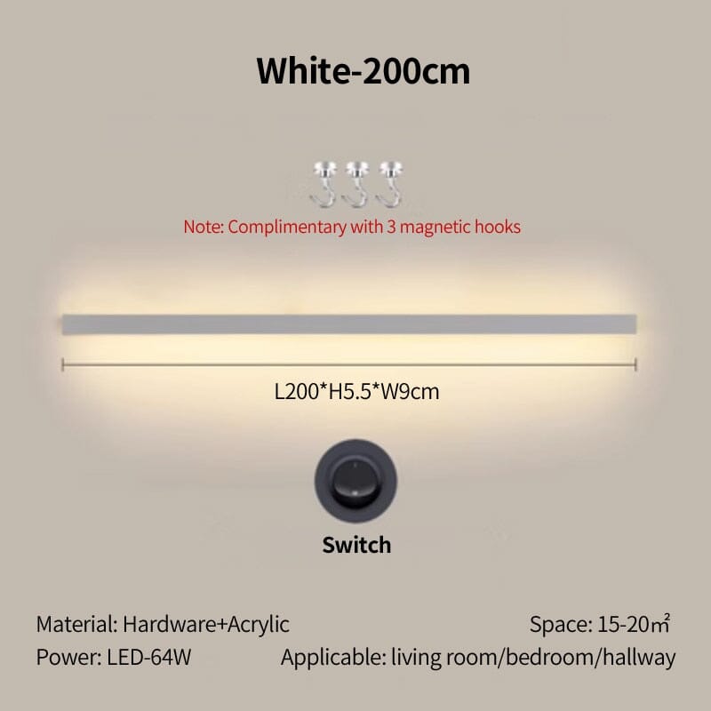 Acrylic wall lamp available in black and white
