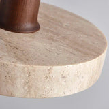 Travertine pendant lamp cord and canopy detail