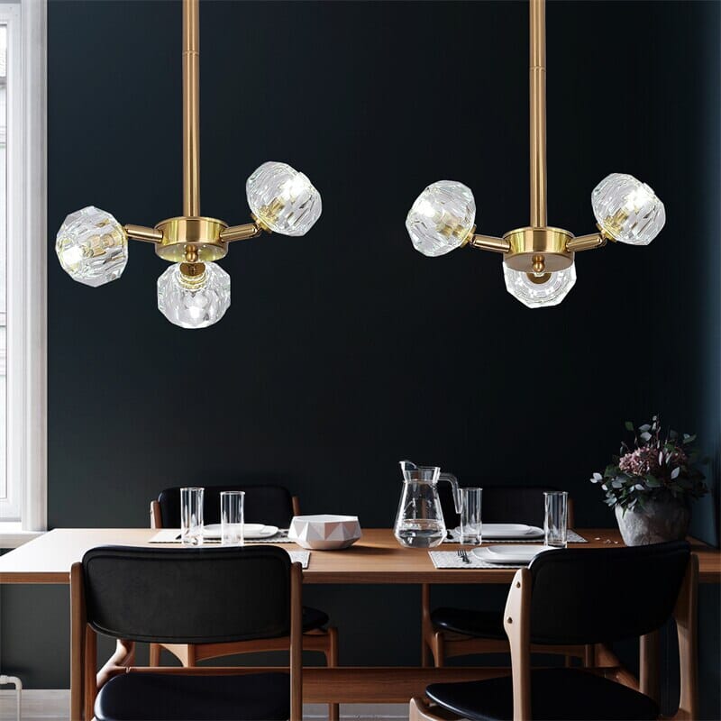 Liora Crystal LED Hanging Light – Semi-Flush Mount Chandelier