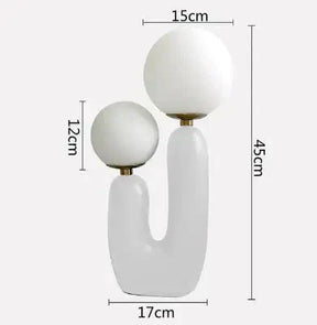 Resin table lamp for bedroom nightstand lighting