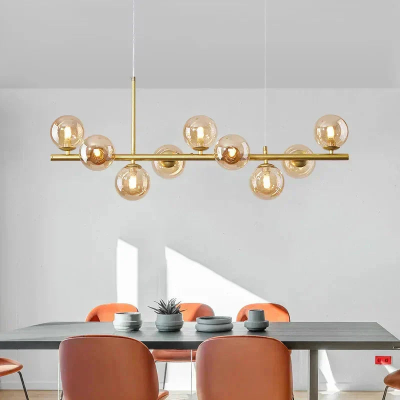 Metal Cord Pendant Chandelier Installed Overhead