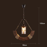 Industrial Wood Ceiling Light for Club and Lounge Spaces