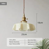 Warm Glow Brass Pendant Light Side View