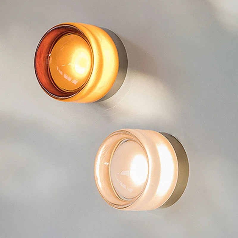 Glass Wall Sconce Integrated LED Bulb Design