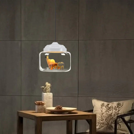 Animal Motif Glass Pendant Light for Kids' Room