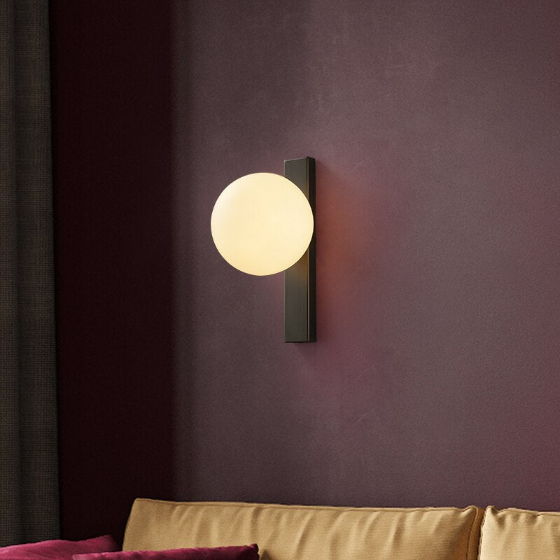 Circular Copper Wall Light for Bedroom and Hallway