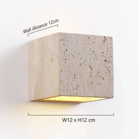 Travertine Stone Wall Sconce Close Detail