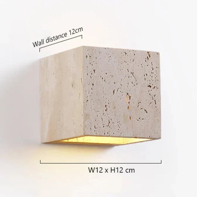 Travertine Stone Wall Sconce Close Detail