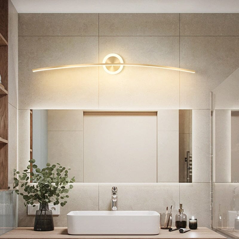 Led bathroom mirror wall light with glare-free acrylic shade