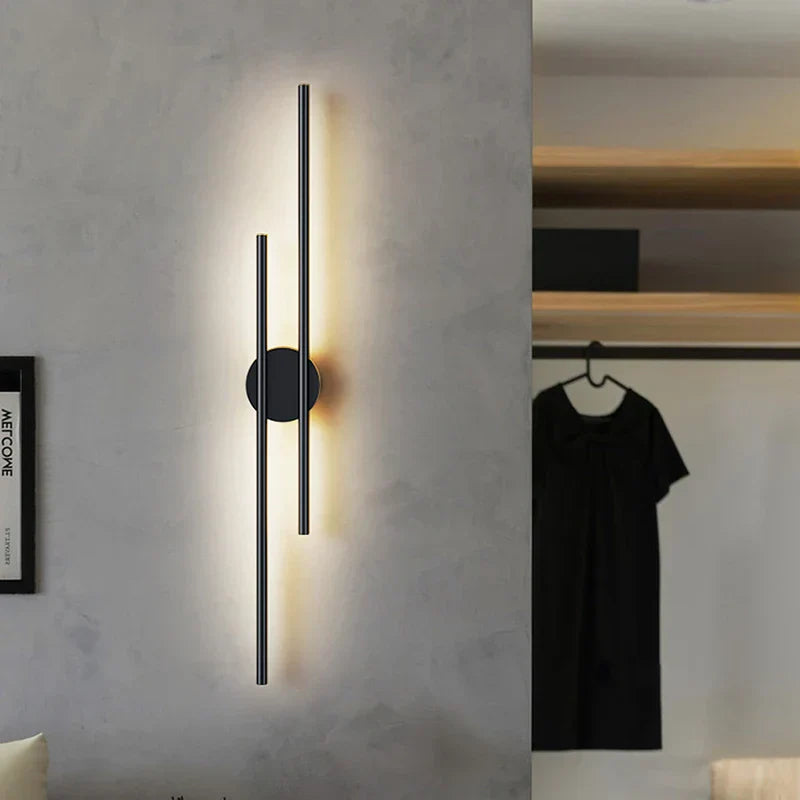 Gold Black Wall Light Fixture Detail