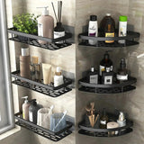 Corner bathroom shelf - toiletry storage capacity