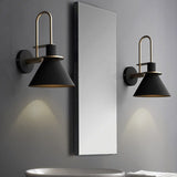 Industrial iron wall sconce for bathroom