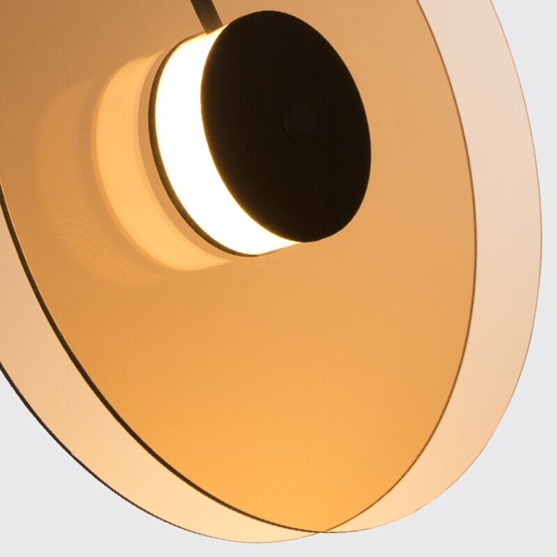 Artistic Disc Pendant Light with Glass and Metal Build