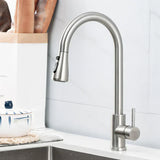 Pull-out hand shower black kitchen tap detail
