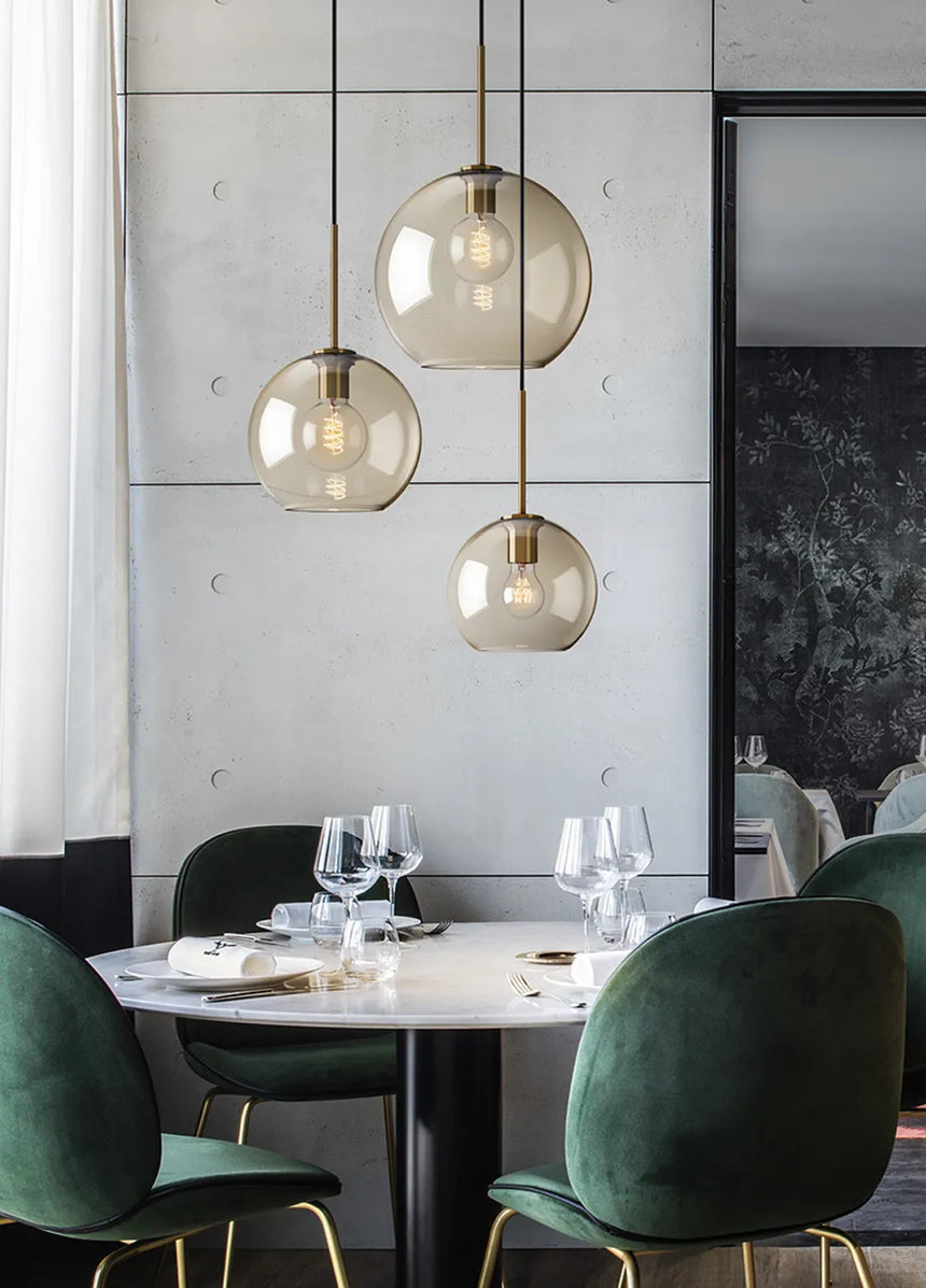 Glass pendant light for modern interiors