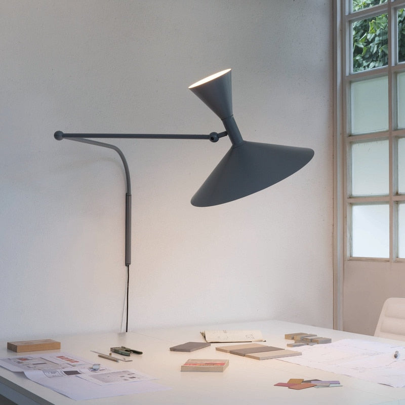 plug-in swing arm wall lamp for bedroom decor