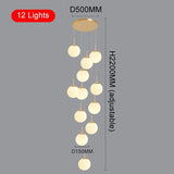 Liora Pendant Light Close-Up of Glass Stone Orbs