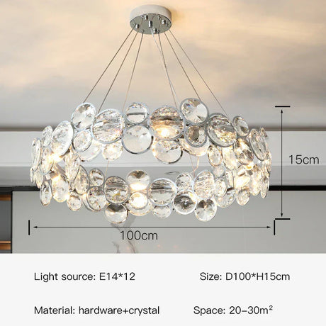crystal chandelier chain length detail