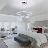 stainless steel and crystal ceiling light fixture