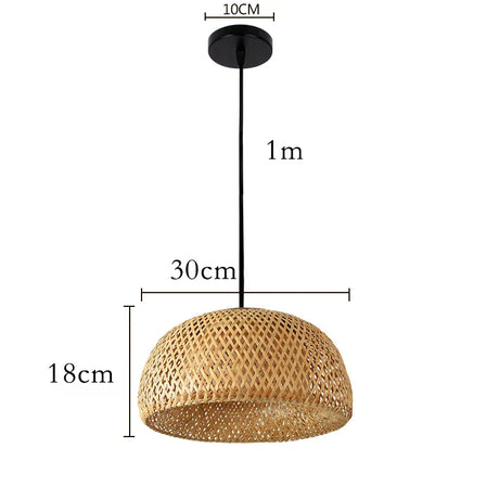 Hand knitted bamboo pendant light for living room