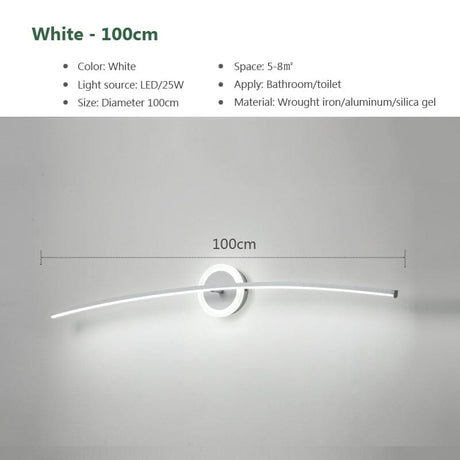Led bathroom mirror wall light for contemporary home interiors