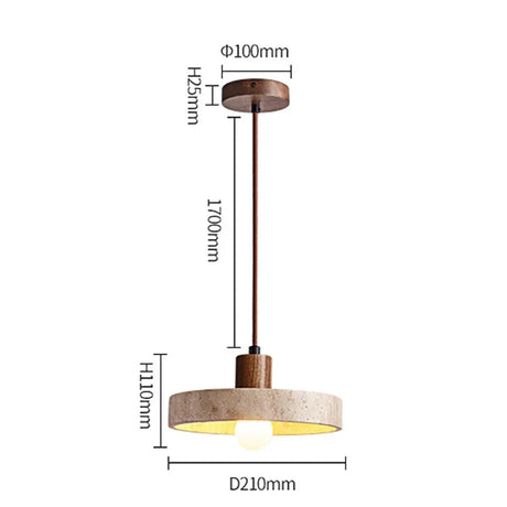Travertine pendant light warm ambient glow scene