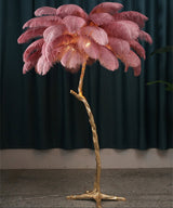 Ostrich feather lamp for home decor enthusiasts