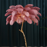 Ostrich feather floor lamp assembly view