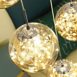 Glass Orb Chandelier 15 Heads Detail